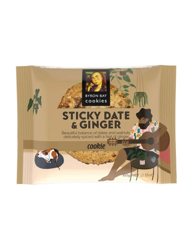 Byron Bay Cookie Sticky Date & Ginger Cookie 60g x 12