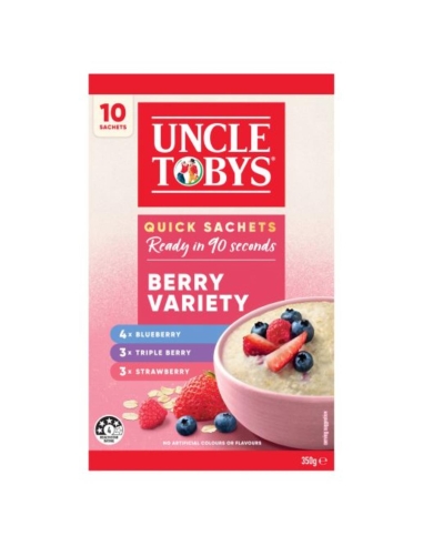 Uncle Toby Quick Oats Berry Variety Pack Céréales pour petit déjeuner 10 Pack x 1