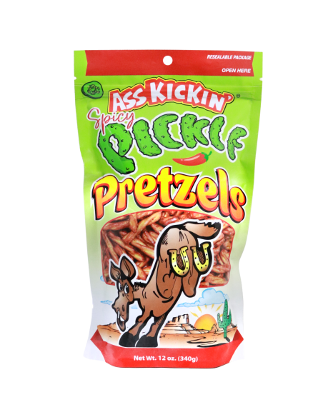 ASS Kickin Pretzels - Spicy Pickle 340g x 1 (英语)