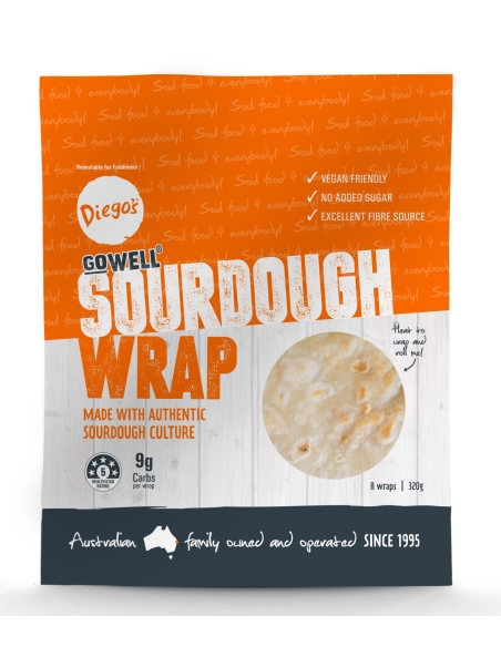 GoWELL Sourdough Wrap 8 Pack x 12