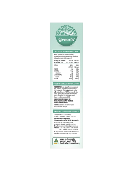 Greens Sponge Pudding Chocolate 260gm x 1