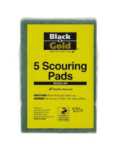 Black & Gold Scouring Pads Regular 5 Pack x 12