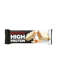 Musashi Barre de caramel blanc de haute protéine 90g x 12
