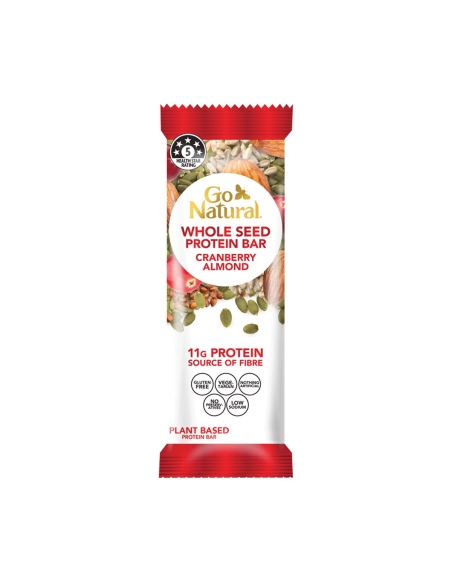 Go Natural Whole Seed Protein Bar Cranberry Almond 40g x 16