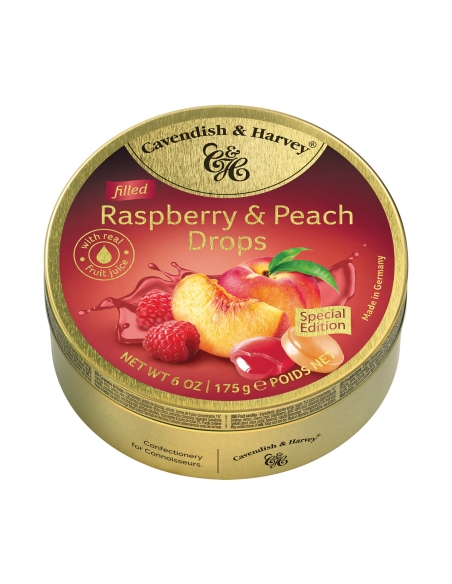 Cavendish & Harvey Raspberry & Peach Drops 175g x 10