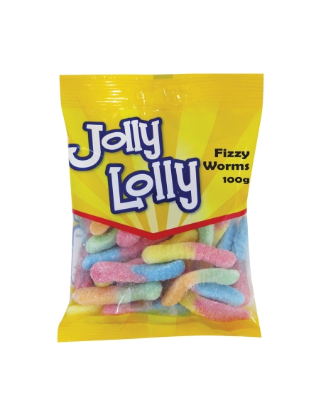 Jolly Lolly Koolzuurhoudende wormen 100 g x 20