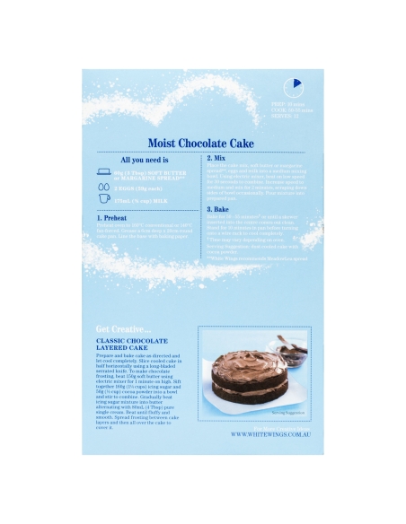 White Wings Classics Moist Chocolate Cake Mix 375g x 1