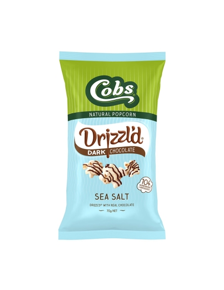 Popcorn z ciemną czekoladą i solą morską Cobs Drizzl'd 70 g x 15