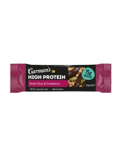 Barra de proteïna alta de Carman Dark Choc & Crianberry...