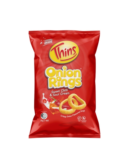 Thins オニオン リング甘い唐辛子及びサワー クリーム85g x 12
