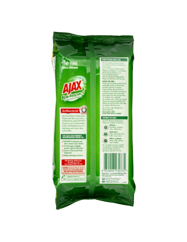 Ajax Lemon Eco Antibacterial Wipes 110 Pack x 4