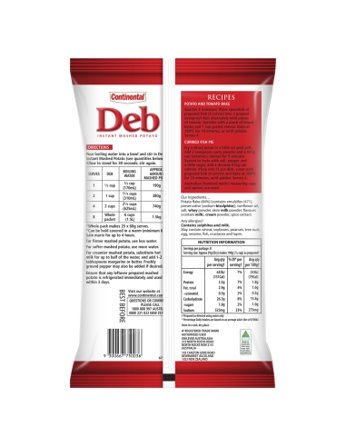 Deb Aardappelpuree Instant 350g x 1