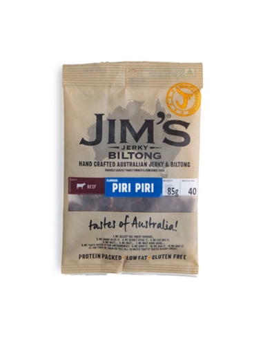 Jim's Jerky Piri Piri Piri Biltong 50g x 10