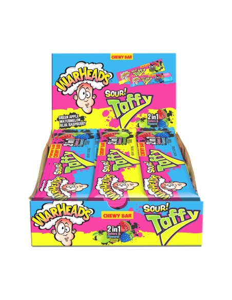 Warheads Taffy Bar 2 en 1 42g x 24