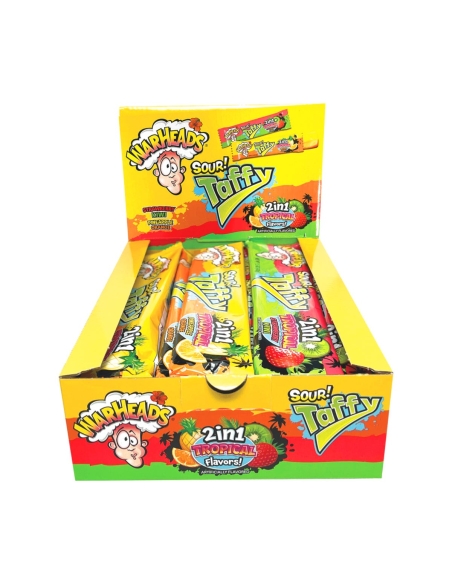 Warhead Tropical Taffy Bar 2 in 1 42g x 24