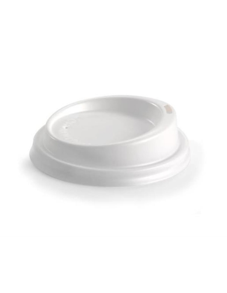 Biopak White Bioplastic Hot Cup Travel Lids 8oz 50 Pack x 1