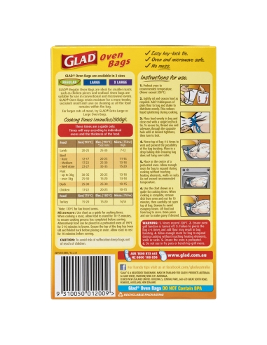 Glad Oven Bags 常规 5 包装 x 1
