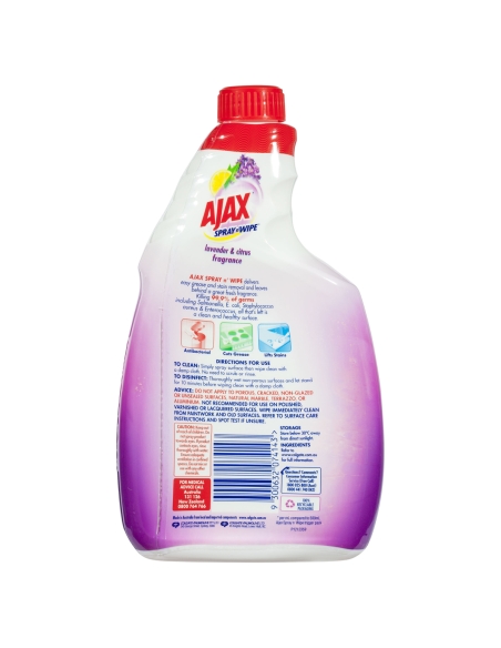 Ajax Spray n'Wipe Lavender and Citrus Refill 750ml x 1