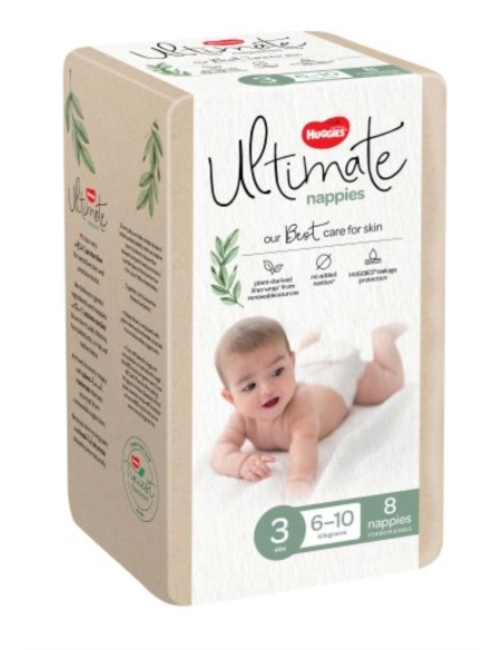Huggies Ultimate Nappies Größe 3 Crawler 8 Pack x 1