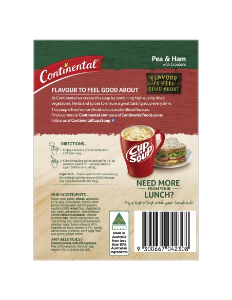 Continental Hearty Pea & Ham Cup-a-soup 2 Serves 52g x 1