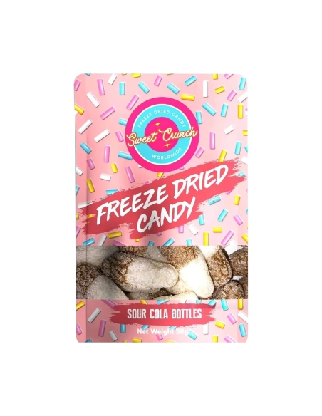 Sweet Crunch Freeze Dried Candy Sour Cola Bottles 50g x 10
