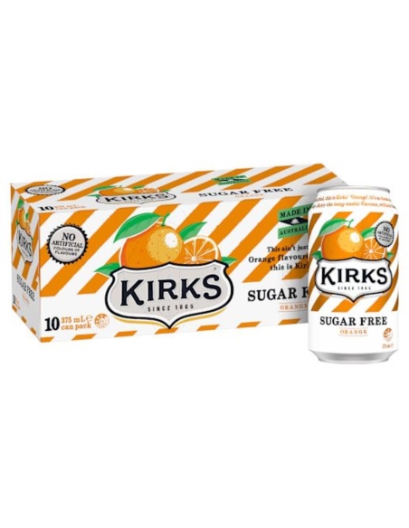 Kirks Arancio Zucchero Libero Bevanda Morbida Può 375ml x 20