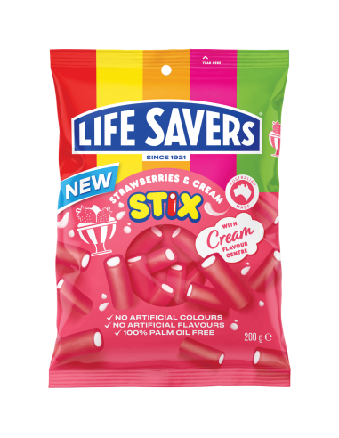 Life Savers Maduixes i crema Stix 200g x 12