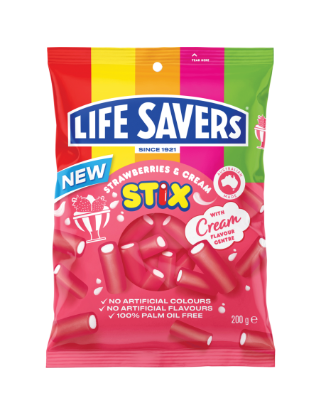 Life Savers Erdbeeren und Creme Stix 200g x 12
