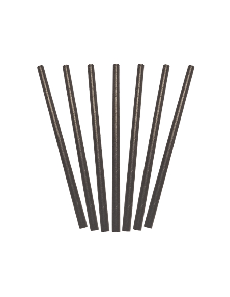 Cast Away 纸质鸡尾酒吸管 黑色 135 毫米 x 6 毫米 5 毫米孔径 x 250