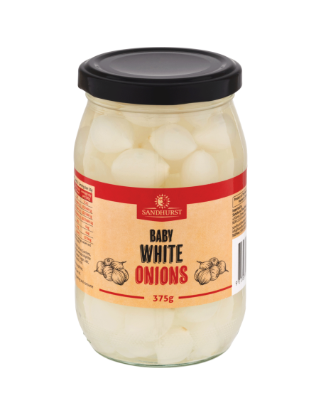 Sandhurst Baby White Cocktail Onions 375g x 1