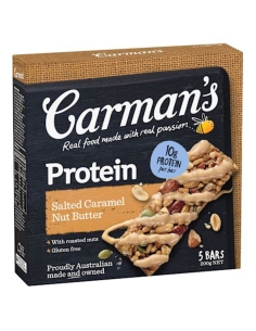 Carmans gezouten karamel notenboter proteïne reep 200g x 6