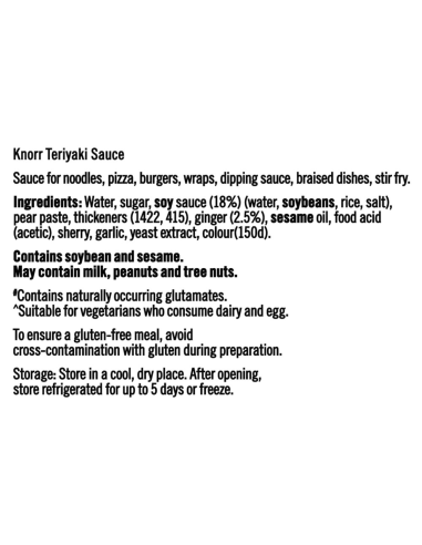 Knorr Sauce Teriyaki Gluten Free 2.1kg x 1