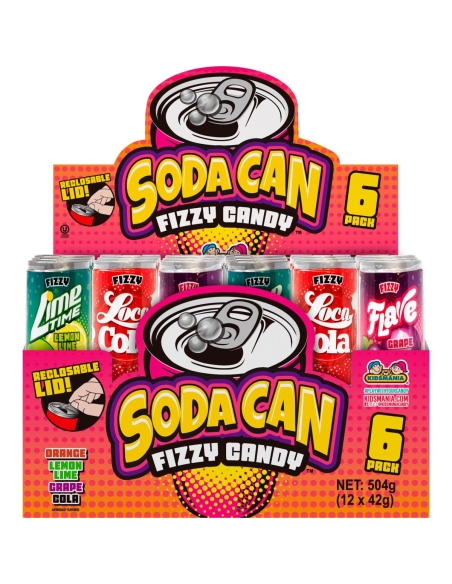 Bonbons crépus en canette de soda, lot de 6, 42 g x 12