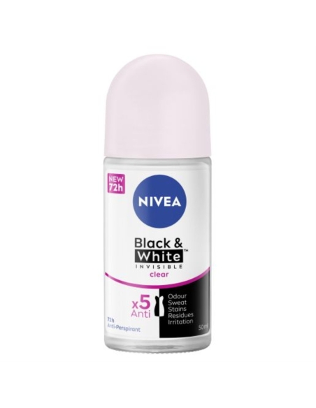 Nivea Deodorante roll-on trasparente B&W invisibile 50 ml x 6