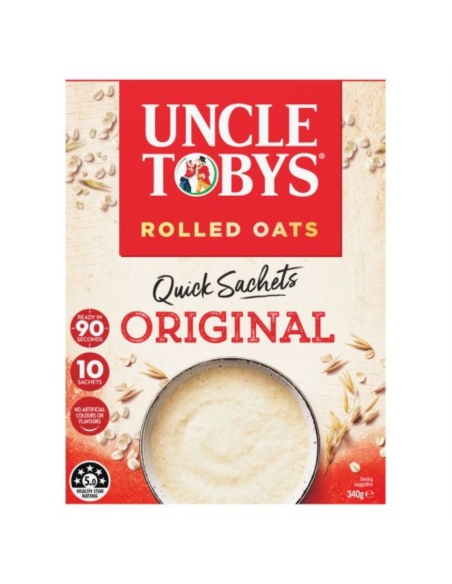 Uncle Toby Quick Oats Satchels Breakfast Cereal 10 Pack x 1