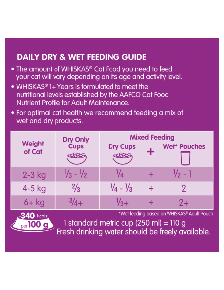 Whiskas Sardina & Alimento de gatos de adultos rosados 800g x 1