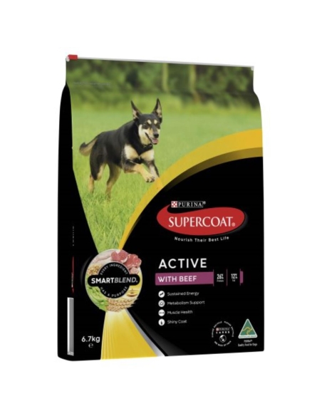 Purina Supercoat Comida para mascotas de carne activa de adulto 6.7kg x 1