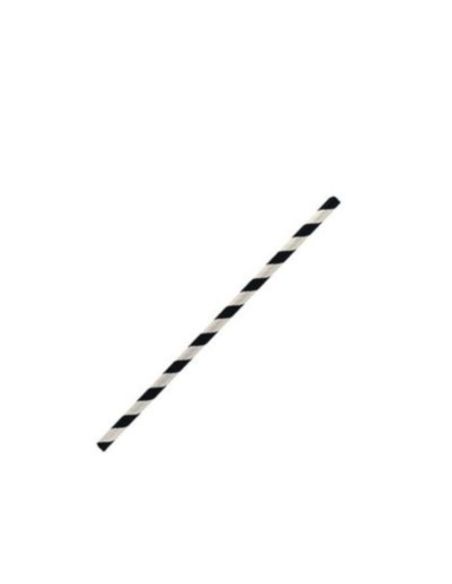 Greenmark Straws Paper Cocktail Zwarte Streep 250 Pack x 1