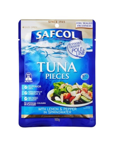 Safcol Gourmet On The Go Tuna With Lemon & Pepper In Springwater Po 100g x 12