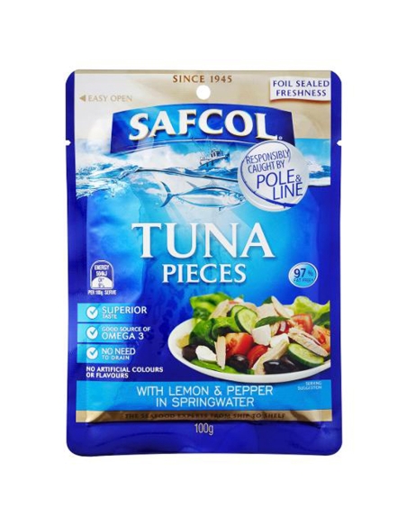 Safcol Gourmet On The Go Tuna With Lemon & Pepper In Springwater Po 100g x 12