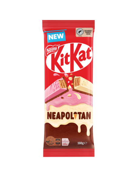 Nestle Kit Kat Neapolitan Chocolate Block 160g x 12