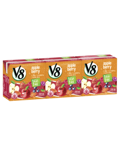 Campbells V8 Apple Berry Vegetable Fruit Juice 3 Pack 250ml x 4