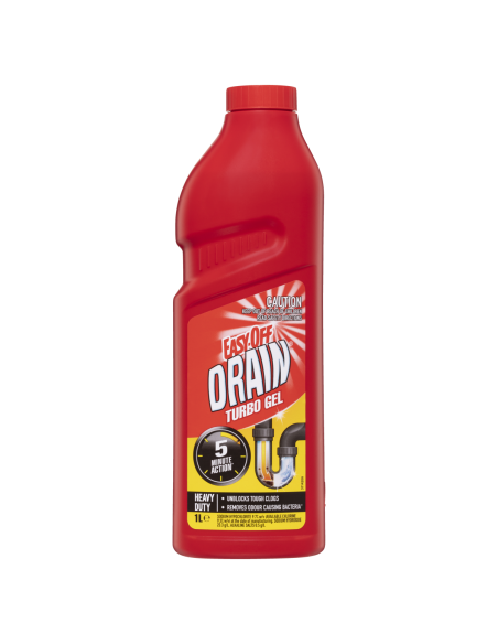 Easy Off Turbo Gel Drain Cleaner 1ltr x 3