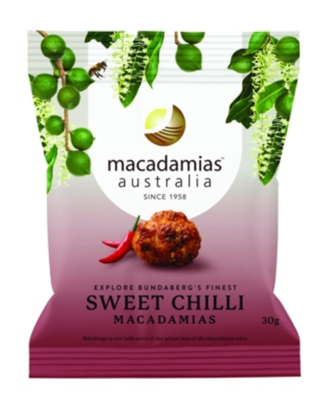 Macadamias Australia Macadamia Nuts Sweet Chilli 30g x 8