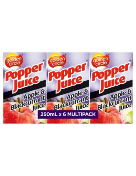 Golden Circle Juice Apple & Blackcurrant 100% Popper 24 X 250ml Carton