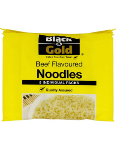 Black & Gold Noodles rundvlees gearomatiseerd 5 pack 85g x 6