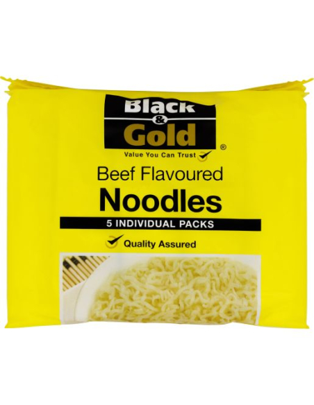 Black & Gold Noodles Beef Flavoured 5 Pack 85g x 6