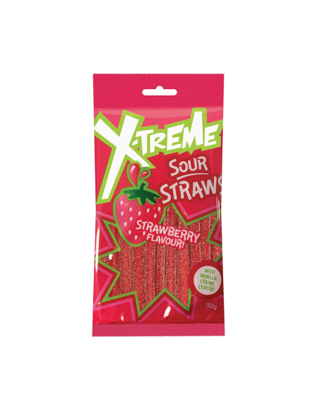x-treme saure Strohhalme Erdbeere 150g x 12