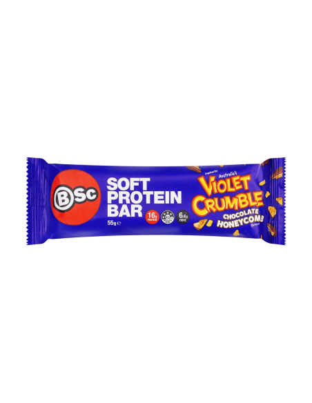 Bsc Soft Protein Bar Violet Crumble Chocolate Honeycomb 55g x 12