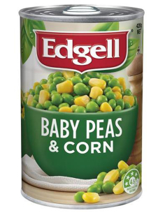 Edgell Pois bébé et maïs super doux 420g x 1